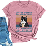 Femmes café épelé à l'envers est Eeffoc T-Shirt drôle amateur de café chemise