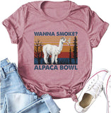 Frauen wollen rauchen Alpaka Schale T-Shirt Vintage Alpaka Schale Grafik Shirt