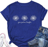 Cultiver des pensées positives t-shirts femmes cadeau de soins personnels plantes de fleurs sauvages T-Shirt