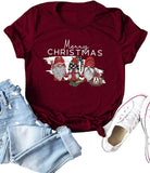 Women Merry Christmas T-Shirt Cute Gnomies Christmas Shirt