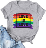 Women Love is Love Shirt for Women Rainbow T-Shirt