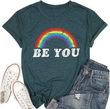 Damen Be You T-Shirt Regenbogen Shirt