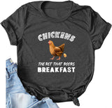 Women Chickens The That Poops Breakfast T-Shirt Cute Chicken Buffs Tee Gift