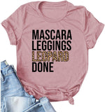 Women Leopard Print Shirt Leggings Leopard Done Pullover Tees