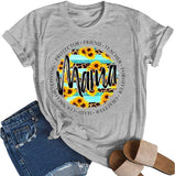 Women Leopard Sunflower Mama T-Shirt Sunflower Shirt