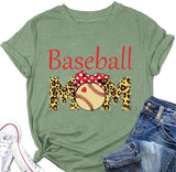 Femmes Baseball maman T-Shirt femmes drôle léopard graphique maman chemise