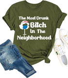 Chemise ivre femme la chienne la plus ivre du quartier t-shirt