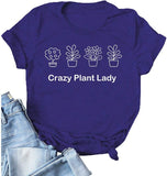 Damen Crazy Plant Lady Grafik T-Shirt