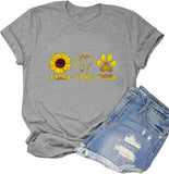 Femmes Peace Love Dogs T-Shirt Chien Maman Chemise