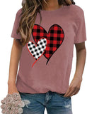 Buffalo Plaid Liebe Herzen Shirt Frauen Valentinstag Geschenk T-Shirts