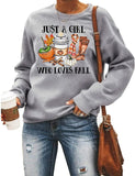 Damen Sweatshirt „Just A Girl Who Loves Fall“ mit langen Ärmeln und Grafik