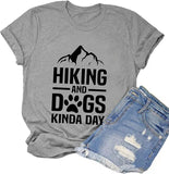 Wandern und Hunde Kinda Day T-Shirt für Frauen Wandershirt Hund Mama Shirt