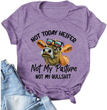 T-Shirt femme génisse, pas mon pâturage, pas mes conneries, chemise drôle