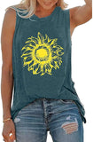 Women Sunflower Tank Tops Vintage Floral Shirt Sunflower Shirt