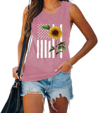 4. Juli Flagge Geschenk Tank Tops Frauen USA Flagge Blume Shirt