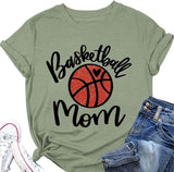 Women Basketball Mom T-Shirt Short Sleeve Mother Day Shirt