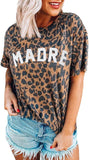 Damen Madre Leopard T-Shirt Mama Shirt