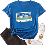 Women Pesonalise Vintage Cassette T-Shirt Best of 1979 Tee Tops