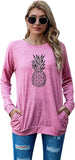 Women Pineapple Shirt Long Sleeve Graphic Blouse with Pockets
