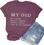 Way Maker T-Shirt Miracle Worker Promise Keeper Light in The Darkness My God T-Shirt