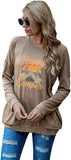 Happy Camper Camping Hiking Travel Shirt for Women Long Sleeve Camp Life Blouse