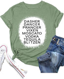 Drinking Christmas T-Shirt Dancer Prancer Moscato Vodka Tequila Blitzen Shirt