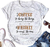 Women Coffee and Whiskey T-Shirt Women Graphic Shirt