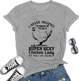 Women Funny Chicken Lady T-Shirt Women's Chicken Shirt