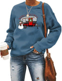 Camper chemise de noël femmes joyeux noël Buffalo Plaid léopard Camper bonhomme de neige sweat