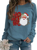 Women Vintage Santa Sweatshirt Ho Ho Ho Merry Christmas Shirt