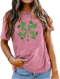 Four Leaf Clover Shirt Women 4 Leaf Lucky St Patricks Day T-Shirt