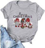 Women Merry Christmas T-Shirt Cute Gnomies Christmas Shirt