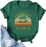 Women Powered by Plants T-Shirt Plants Tee Women Graphic Shirt