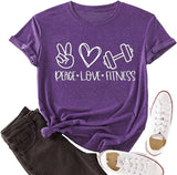 Damen Peace Love Fitness Shirt Fitnessshirts