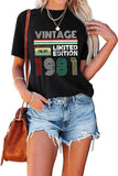T-Shirt Vintage pour femmes, édition limitée, cadeau d'anniversaire, 1981