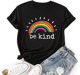 Women Be Kind Rainbow Shirt Kindness Gift T-Shirt