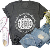 Women Pumpkin Spice and Everything Nice T-Shirt Halloween Pumpkin Shirt