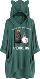 Pecker-Shirt für Frauen „Just A Girl Who Loves Peckers“ Strick-Kapuzenpullover mit 3/4-Ärmeln und Taschen