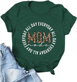 Women Mom Mode All Day Everyday T-Shirt Leopard Mom Shirt