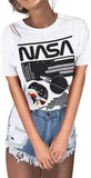 Women Fashion Short Sleeve NASA T-Shirt Women NASA Graphic Tee Shirt