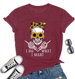 Frauen ICH Tun Was ICH Wollen Schädel T-Shirt Sonnenblume Sonnenbrille Schädel Shirt
