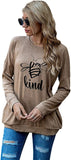Bee Kind Shirt Gift Women Long Sleeve Bees Blouse with Pockets