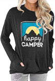 Happy Camper Blouse Femme Chemise de randonnée graphique drôle