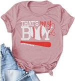 T-shirt graphique de baseball pour femmes, c'est mon garçon