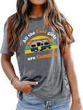 Damen All The Cool Girls are Camping T-Shirt Camping Shirt Camper Shirt für Frauen