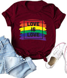 Women Love is Love Shirt for Women Rainbow T-Shirt