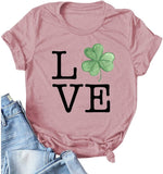 T-Shirt trèfle femme, chemise Lucky Love, chemise de la saint-Patrick