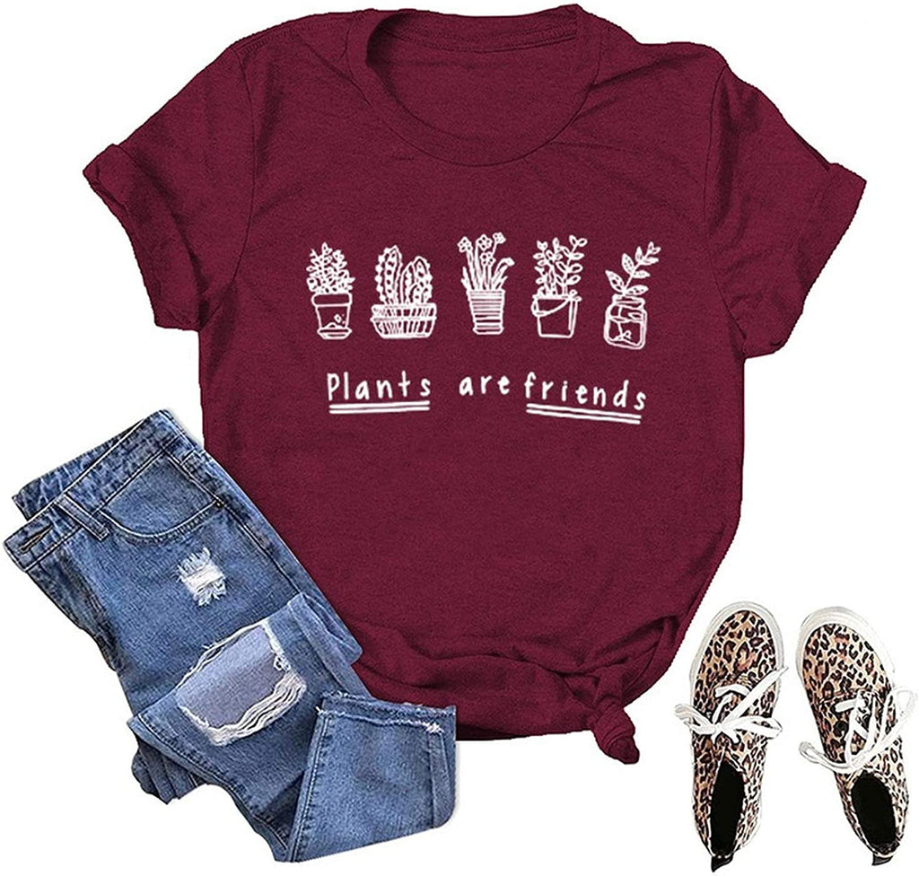 Women Plants are Friends T-Shirt Plant Graphic Shirt