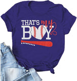 T-shirt graphique de baseball pour femmes, c'est mon garçon