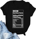 Women MOM Nutritional Facts T-Shirt Gift for Mom